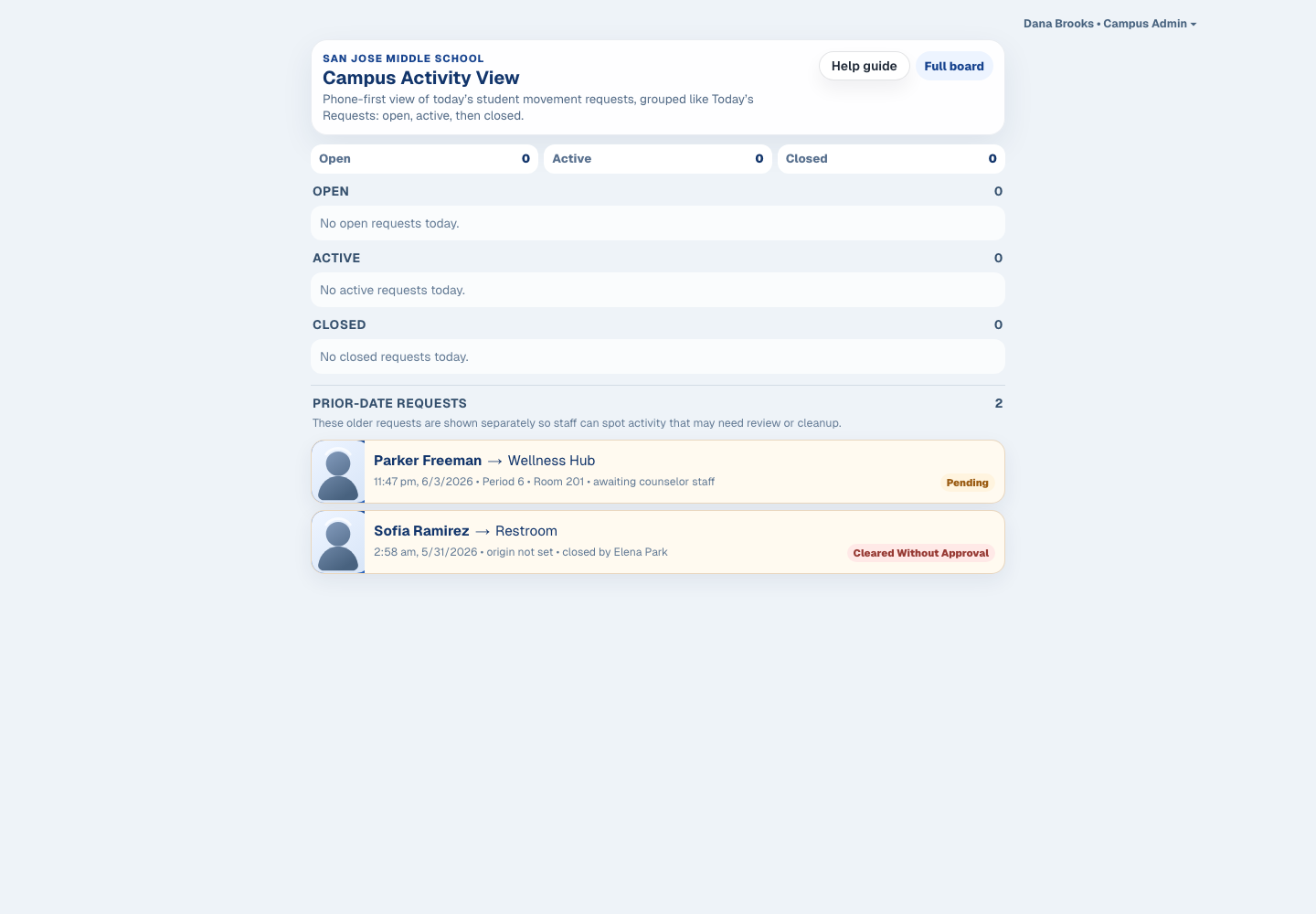 Campus Activity View screenshot