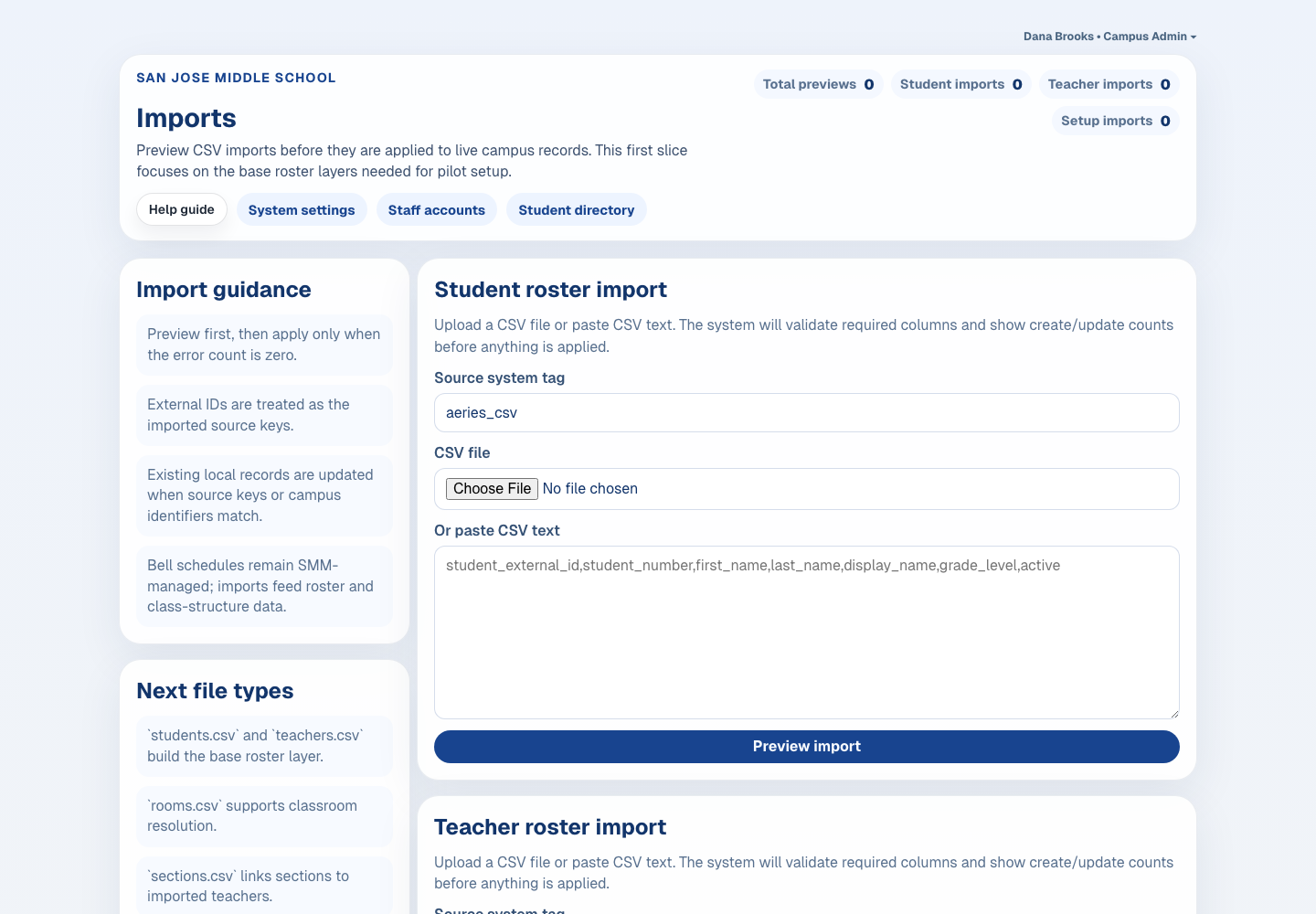 Imports screenshot